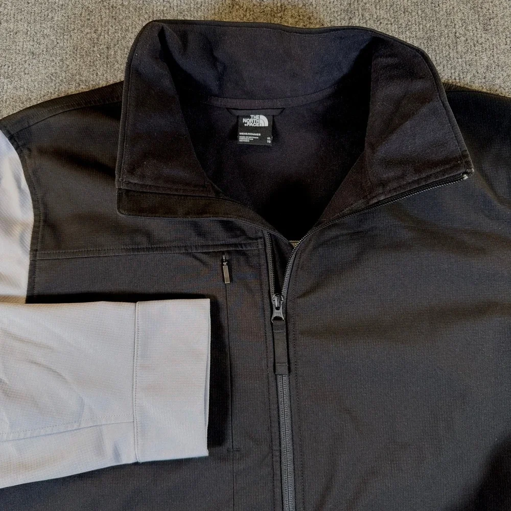 The North Face WindWall Soft Shell Jacket Men's XL Gray Black Full Zip #3264
